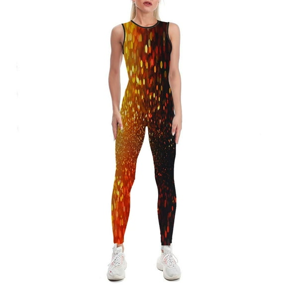 Sparkling Glitter Women's One Piece Yoga Jumpsuits Leggings Playsuit Gym Suit Fitness Running Athletic Clothes Gym Wear Set
