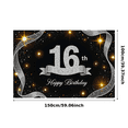 thumbnail image 1 of Sparkling Glittery 16th Birthday Banner Backdrop Background Party Decorations Photography Props Happy Birthday Party Supplies, 1 of 8