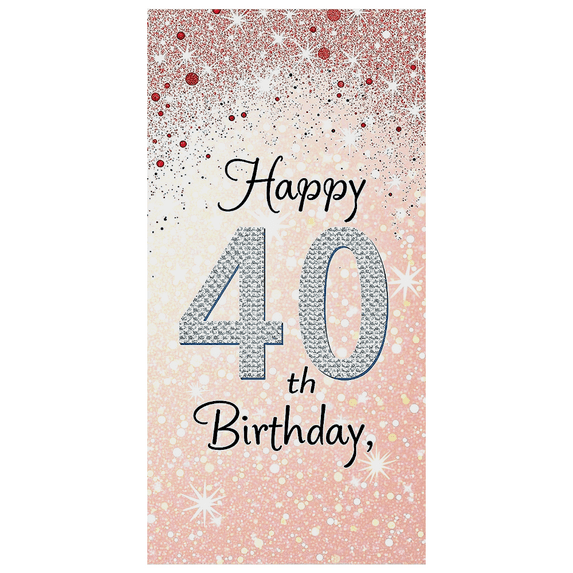 Sparkling Glittery 40th Birthday Banner Backdrop Background Party Supplies Photography Props Happy Birthday Decors Party Decorations Birthday Party