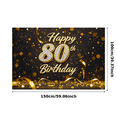 thumbnail image 1 of Sparkling Gold Glittery 80th Birthday Banner Backdrop Happy Birthday Party Decorations Photography Props Party Supplies Photo Background Decors, 1 of 8