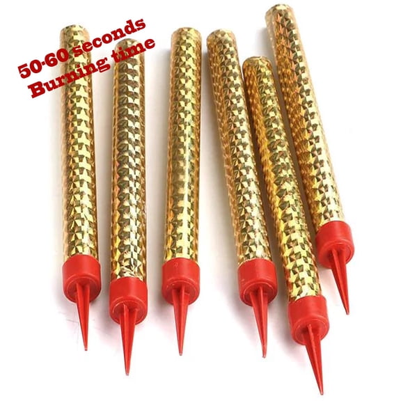 Novelties Sparkling Gold Party / Birthday Candle Set, 12 Pcs, 50+ seconds burn time