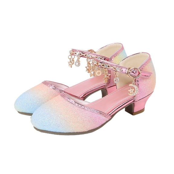 Sparkling Gradient Open Toe Sandals with Star and Moon Charms for Festive Events, Stylish Party Shoes for Women