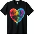 thumbnail image 1 of Sparkling Heart Drippy Black T-Shirt Soft & Comfortable Casual Wear, 1 of 5