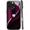 thumbnail image 1 of Sparkling Heart Hard Case for iPhone, Personalized Diamond Heart Tempered Glass Case for iPhone 17/16/15/14/13 Pro Max, Shockproof Glitter Protective Cover, 1 of 4
