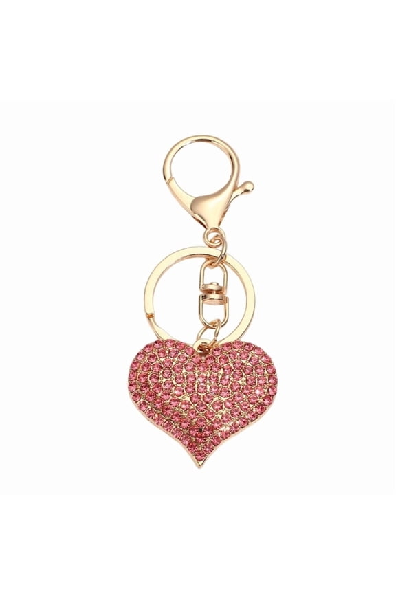 Sparkling Heart Keychain With Full Rhinestone Elegant Design Alloy Keyring Pendant For Gifts And Daily Use