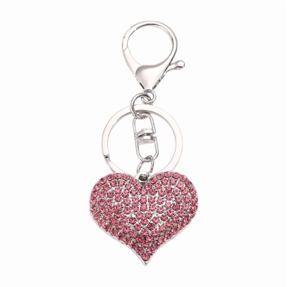 Sparkling Heart Keychain With Full Rhinestone Elegant Design Alloy Keyring Pendant For Gifts And Daily Use