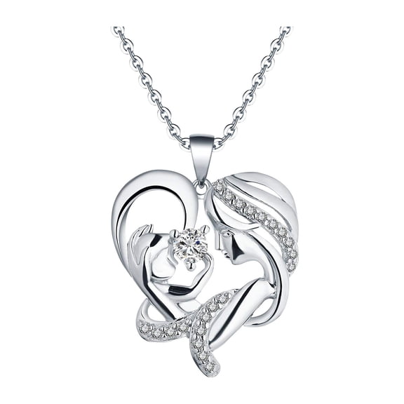 Sparkling Heart Necklace - Valentine's Day Gift for Woman, Wife, Mom, or Girlfriend