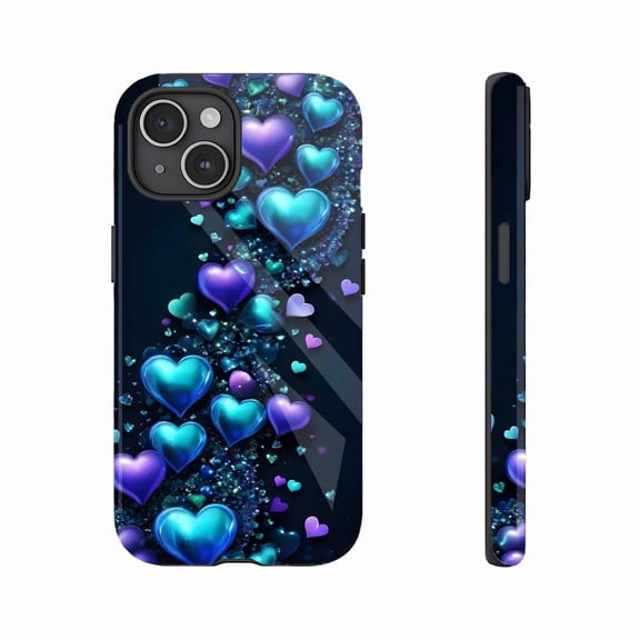 Sparkling Heart Phone Case for Couples Valentine’s Day Gift Compatible with iPhone 11/12/13/14/15/16 (Pro Max/Plus)