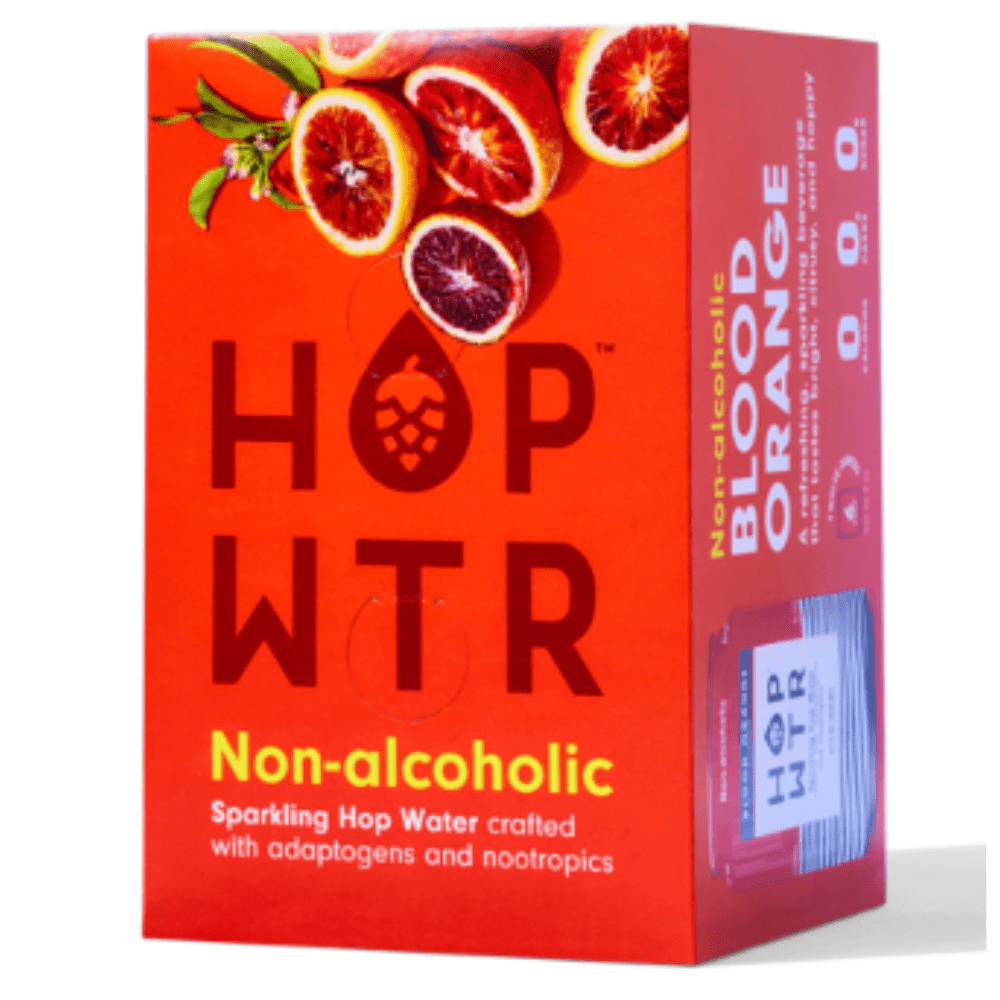 Sparkling Hop Water, Blood Orange Flavor, Non-Alcoholic Beverage