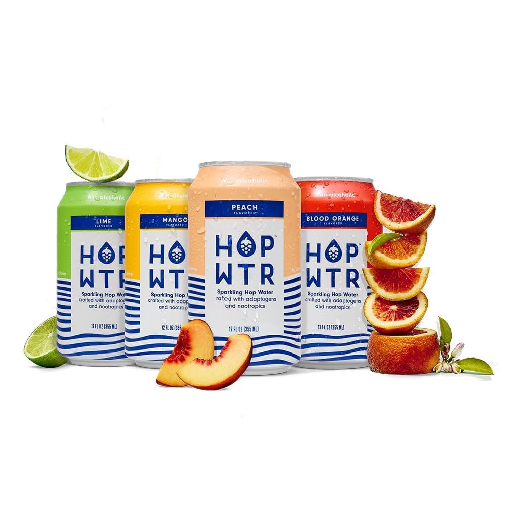élevé Adaptogen Sparkling Water Variety Pack – 12 Cans, No Sugar, Organic Flavors, With Functional Benefits (Fire, Beauty, Dream)