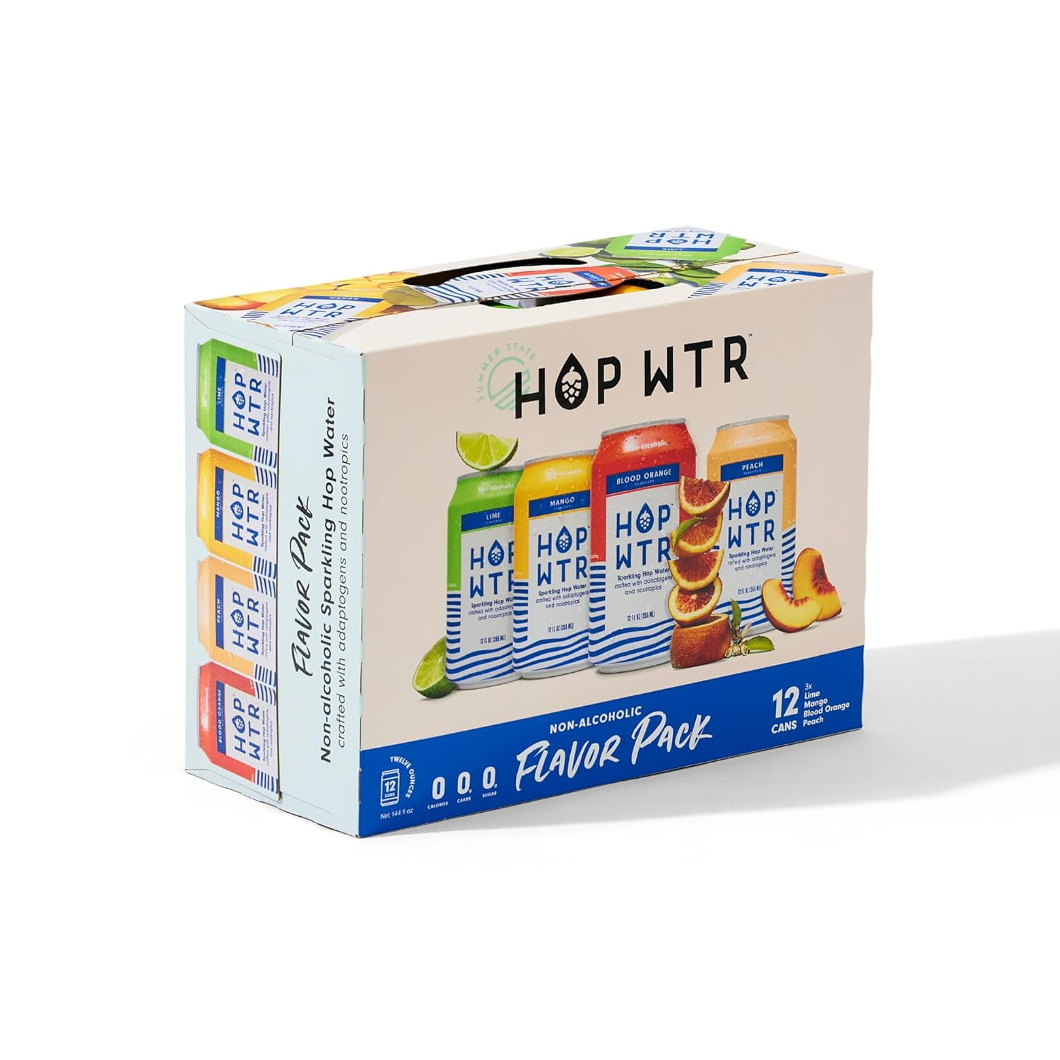 Sparkling Hop Water, Variety Pack 12 Pack, Sugar Free, Low Carb Non