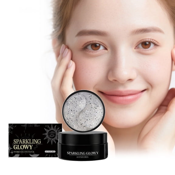 Sparkling Hydrogel Under Eye Patches for Dark Circles and Puffiness - Hydrating Eye Mask with Brightening Formula to Reduce Swelling - 60 Patches