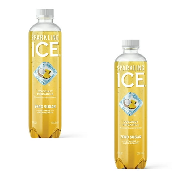 Sparkling ICE Coconut Pineapple Sparkling Water 17 fl oz Plastic Bottle, Allergens Not Contained, (Pack of 2)
