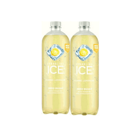 Sparkling ICE Flavoured Water Variety of Flavors with Bonus Rich in Antioxidants & Vitamins, Zero Sugar Sparkling, 1L/33.81 FL Oz (Classic Lemonade, 2 pk)