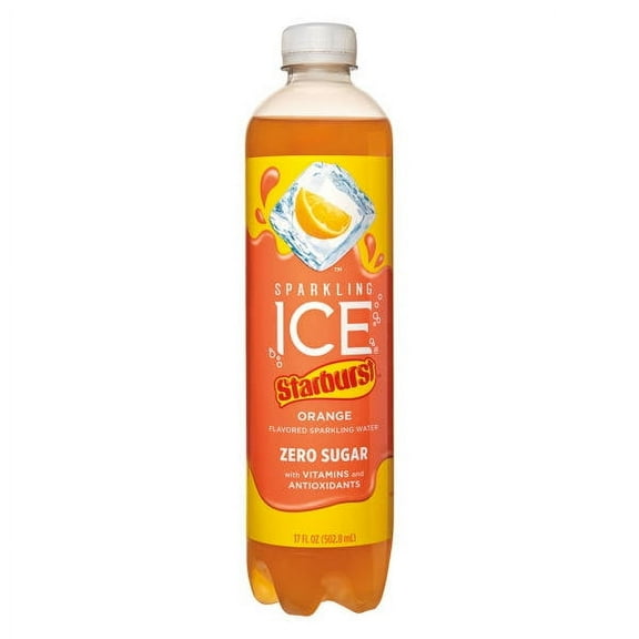 Sparkling ICE Zero Sugar Starburst Orange Flavored Sparkling Water, 17 fl oz 17 fl oz-Pack of 2