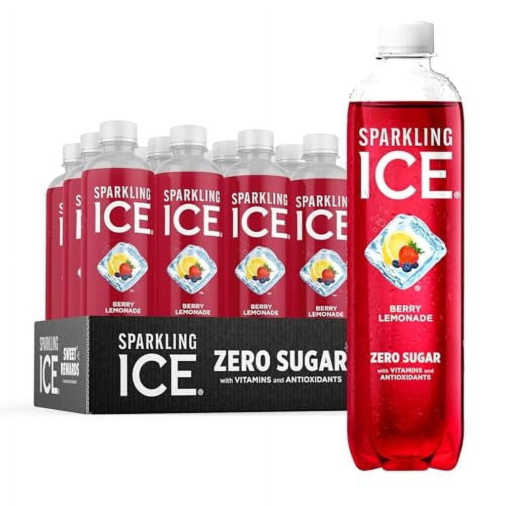 Sparkling Ice, Berry Lemonade Sparkling Water, Zero Sugar Flavored Water, with Vitamins and Antioxidants, Low Calorie Beverage, 17 fl oz Bottles (Pack of 12)