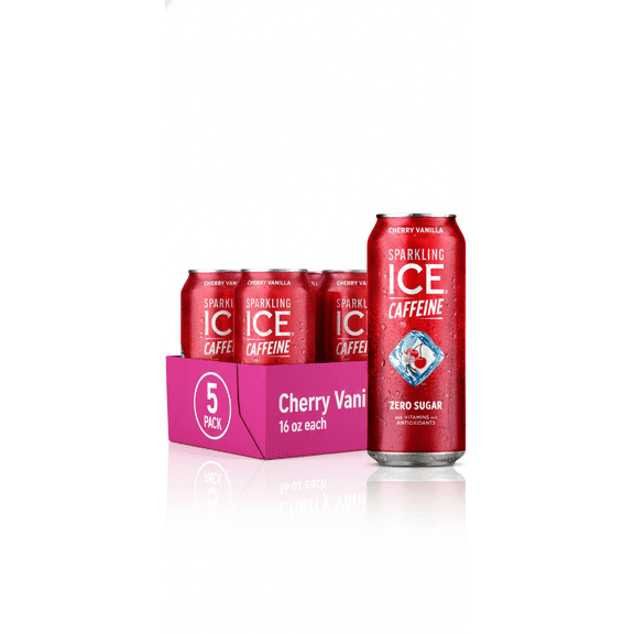 Sparkling Ice Caffeine Cherry Vanilla 5 Can 16 Fl Oz