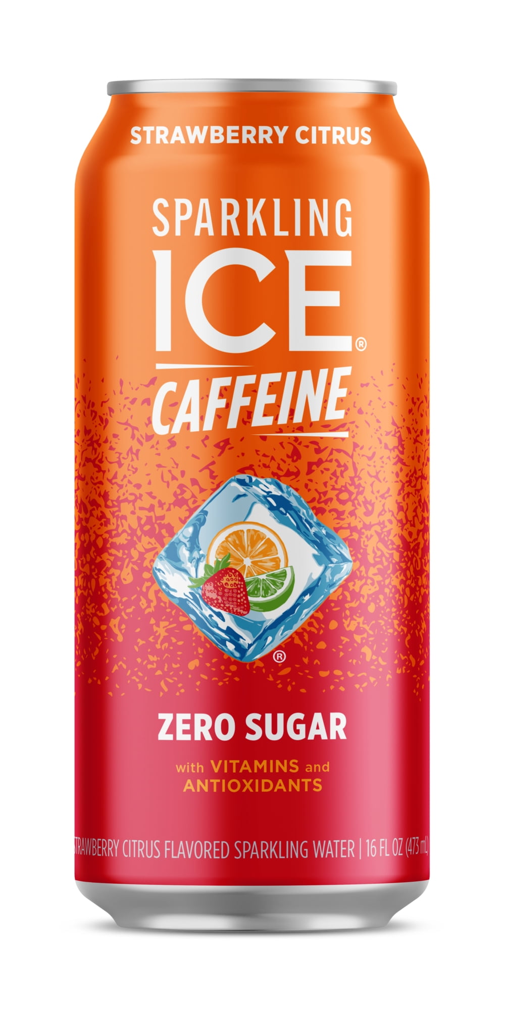 SPARKLING ICE +CAFFEINE Sparkling Ice Caffeine Naturally Flavored Sparkling Water, Strawberry Citrus 16 Fl Oz