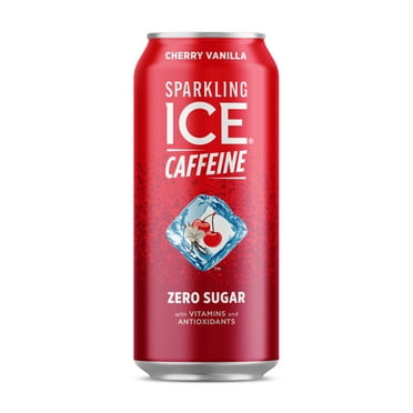 Sparkling Ice +Caffeine Zero Sugar Flavored Sparkling Water, Cherry Vanilla Sparkling Water, 16 fl oz Aluminum Can