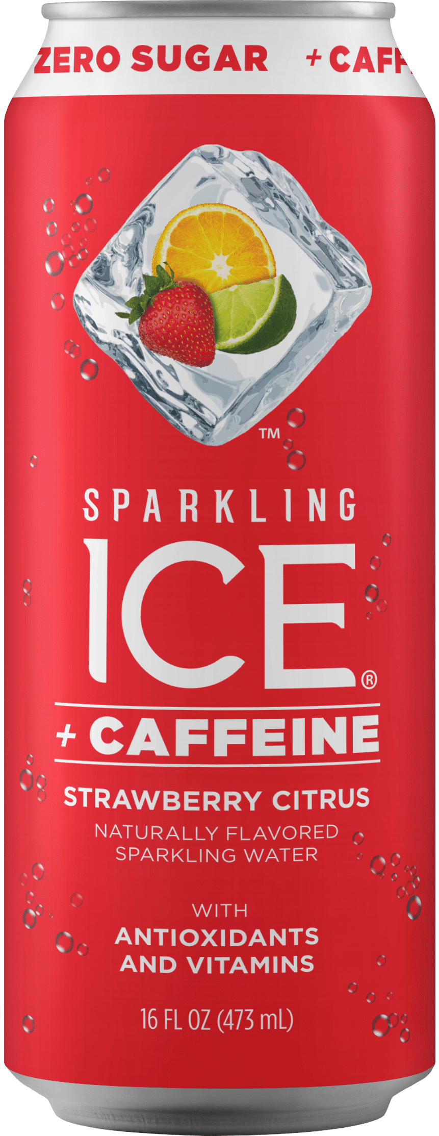 SPARKLING ICE +CAFFEINE Sparkling Ice + Caffeine Strawberry Citrus, 16 Fl Oz Can, 12 Count