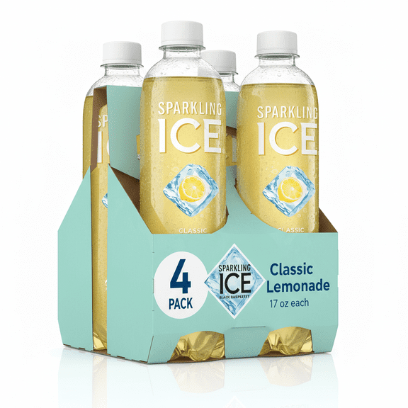 Sparkling Ice Classic Lemonade Sparkling Water Zero Sugar Flavored Water with Vitamins and Antioxidants Low Calorie Beverage 4 Bottles 17 oz