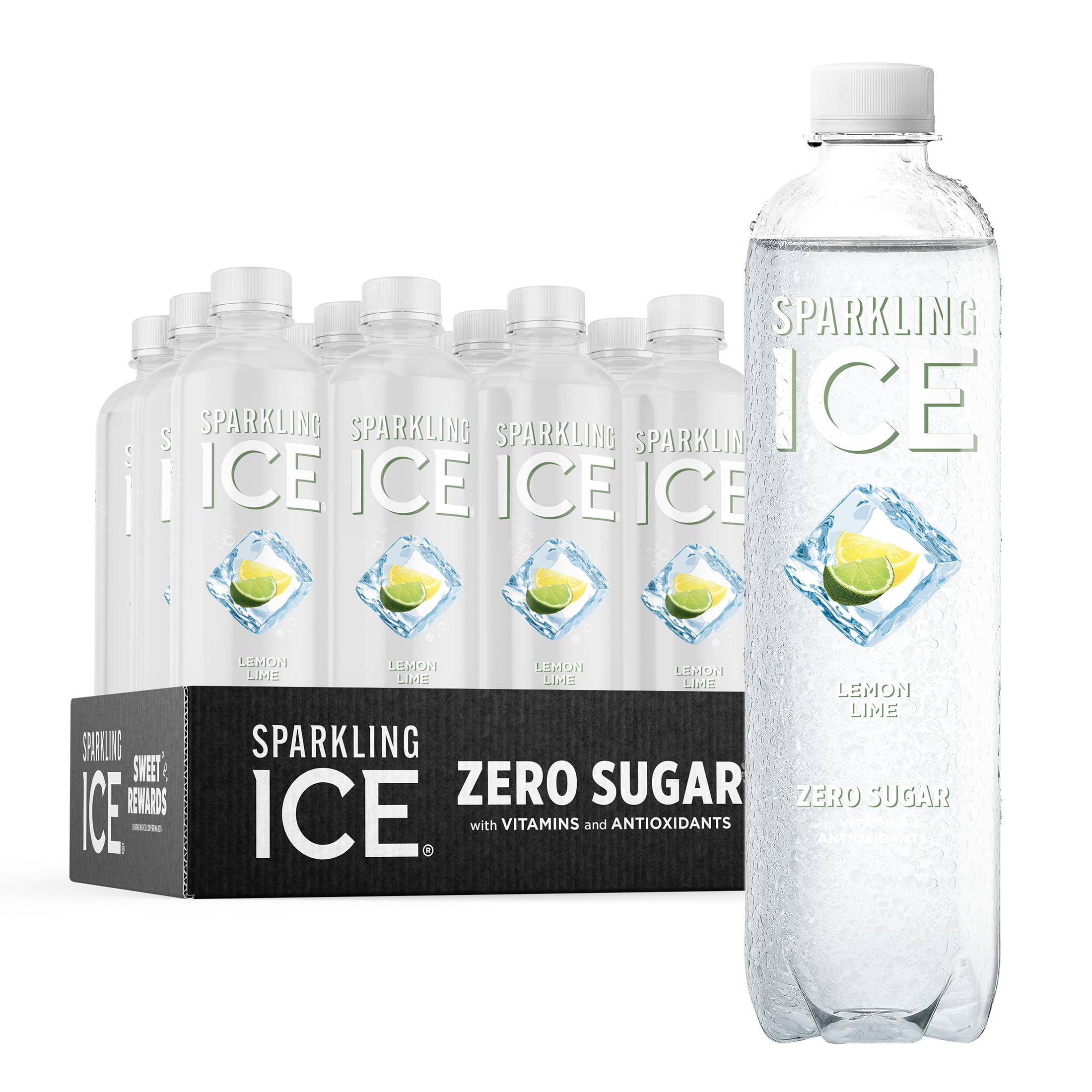 Clover Valley Lemon Lime Sparkling Water Sparkling Ice, Lemon Lime Sparkling Water, Zero Sugar Flavored Water