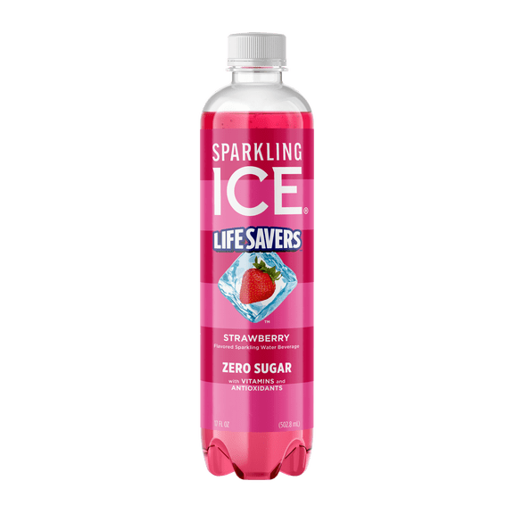 Sparkling Ice Life Savers Strawberry 17oz bottle *Zero Sugar, Naturally Sourced Colors & Flavors*
