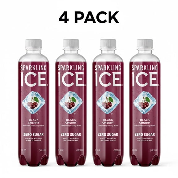 Sparkling Ice Naturally Flavored Black Cherry Sparkling Water, 17 fl oz 4 pack