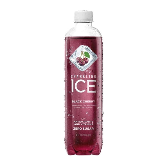 Sparkling Ice Naturally Flavored Sparkling Water, Black Cherry, 17 oz (Pack of 12)
