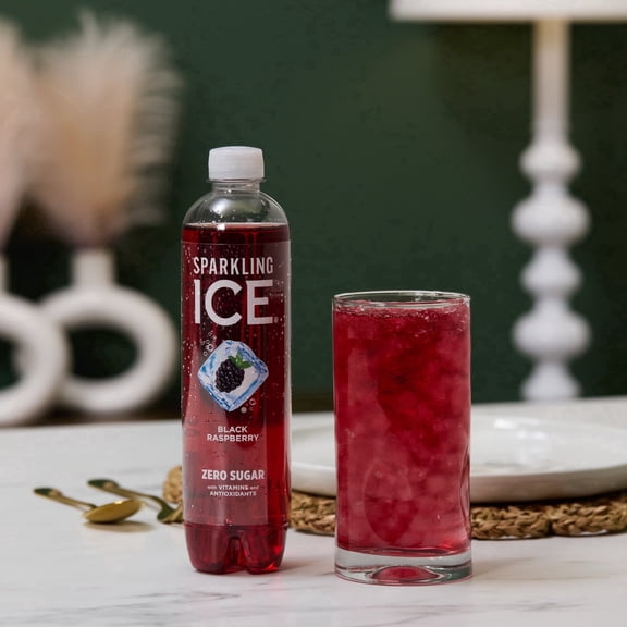 Sparkling Ice Naturally Flavored Sparkling Water, Black Raspberry 17 fl oz Plastic Bottle (4 Pack)