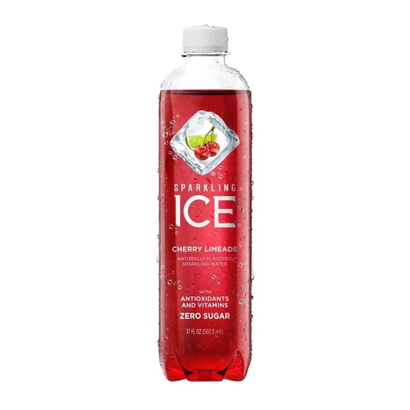 Sparkling Ice Naturally Flavored Sparkling Water, Cherry Limeade, 17 oz (Pack of 12)