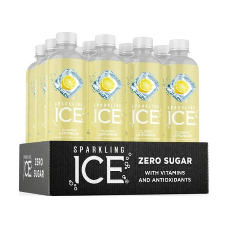 Sparkling Ice® Naturally Flavored Sparkling Water, Classic Lemonade 17 Fl Oz, (Pack of 12)