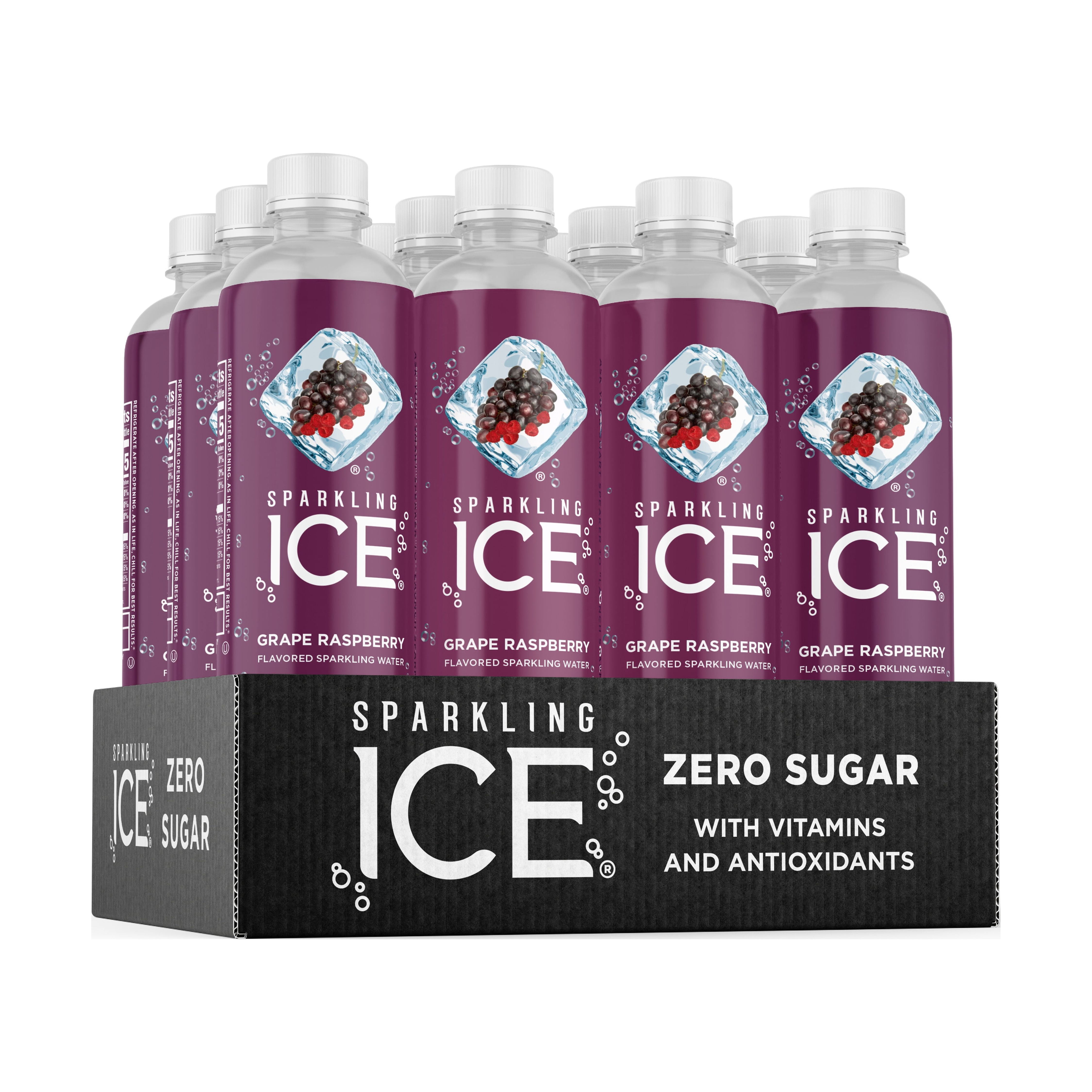Sparkling Ice® Naturally Flavored Sparkling Water, Grape Raspberry 17 Fl Oz, (Pack of 12)