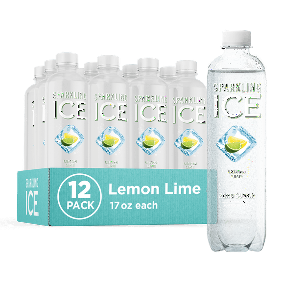 Sparkling Ice, Lemon Lime Sparkling Water, 17 fl oz Bottles (Pack of 12)