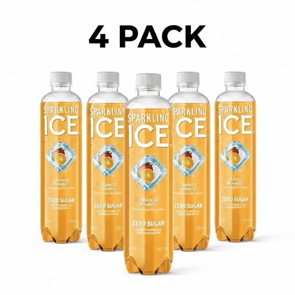Sparkling Ice Naturally Flavored Sparkling Water, Orange Mango 17 fl oz 4 pack