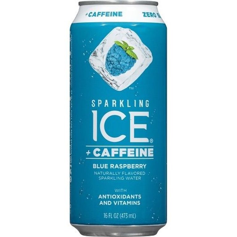 Sparkling Ice® +Caffeine Naturally Flavored Sparkling Water, Blue Raspberry  16 Fl Oz 