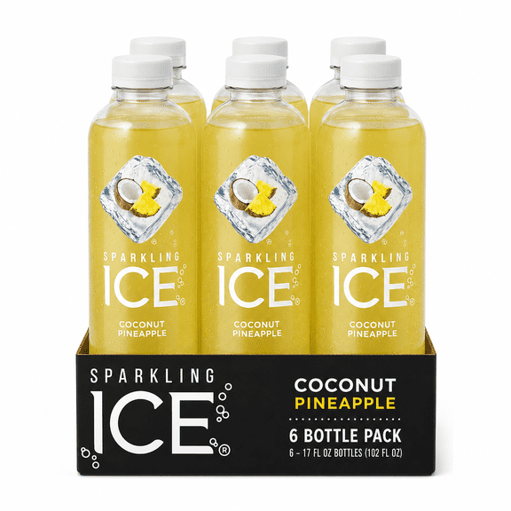 Sparkling Ice Sparkling Water Coconut Pineapple Zero Sugar 6-Count 17 Fl Oz Bottles