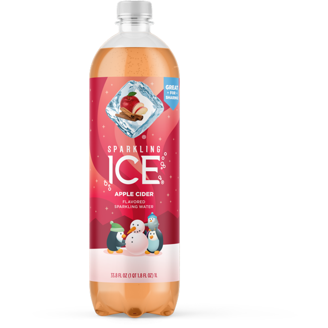 Sparkling Ice Zero Sugar Flavored Sparkling Water, Apple Cider 1L (33