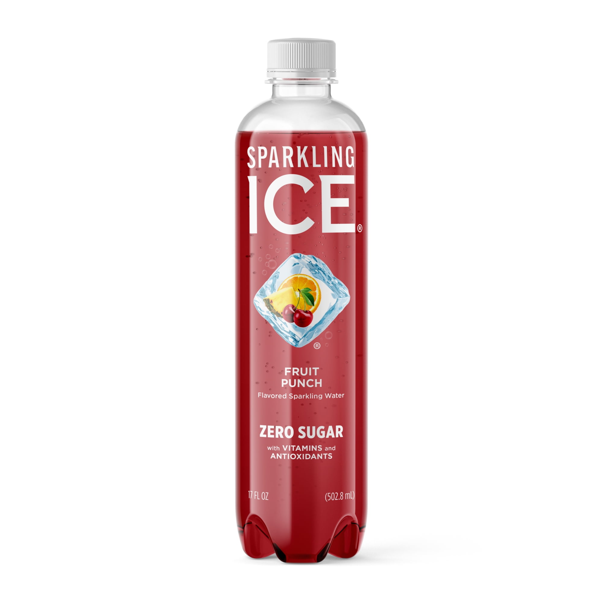Sparkling Ice Zero Sugar Flavored Sparkling Water, Fruit Punch Sparkling Water, 17 fl oz Plastic Bottle, Allergens Not Contained