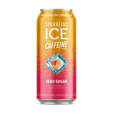 Sparkling Ice Zero Sugar Flavored Sparkling Water, Plus Caffeine Watermelon, Lemonade 17oz