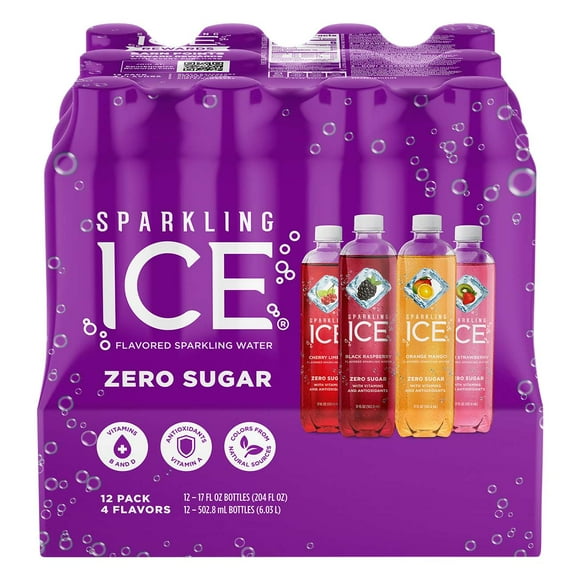 Sparkling Ice Zero Sugar Flavored Sparkling Water Variety Pack 17 oz Bottles 12 pk