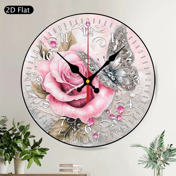 Sparkling Iridescent Seashell Ocean Beach Round Wall Clock Silent Coastal Decor