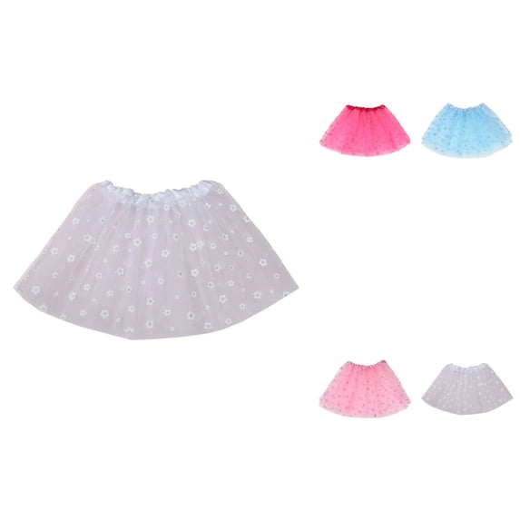 Sparkling Layered Tutu Skirt for Girls, 3-Layer Tulle Design with Stars and Sequins, for Party, Dance, and Ballet Performance, Ages 4-12