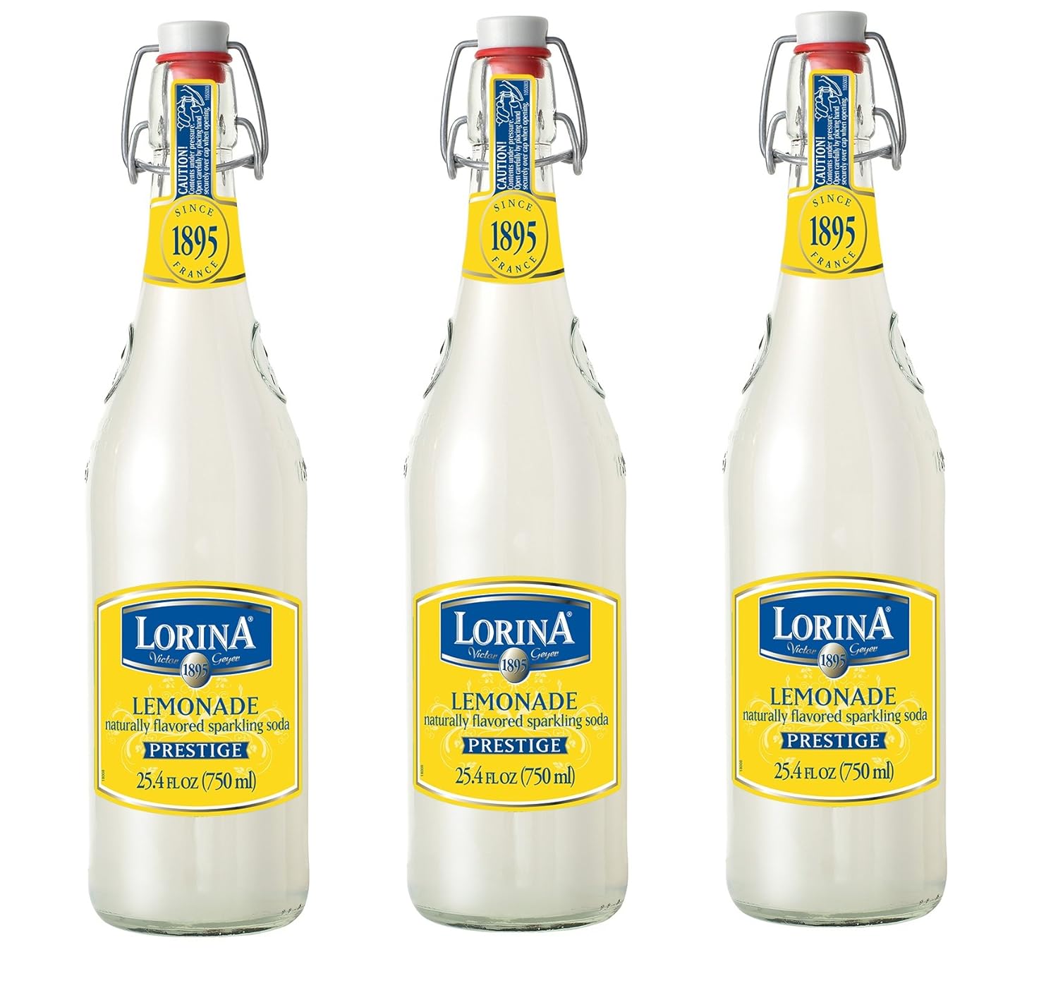 Sparkling Lemonade, Prestige Collection (25.4oz, 3-Pack) Naturally Flavored Carbonated Soda Water, Artisan Crafted, Gluten-Free Beverage - No Artificial Colors or Flavors