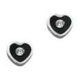 thumbnail image 1 of Sparkling Little Heart Enameled Stud Post Earrings, Black, 1 of 2