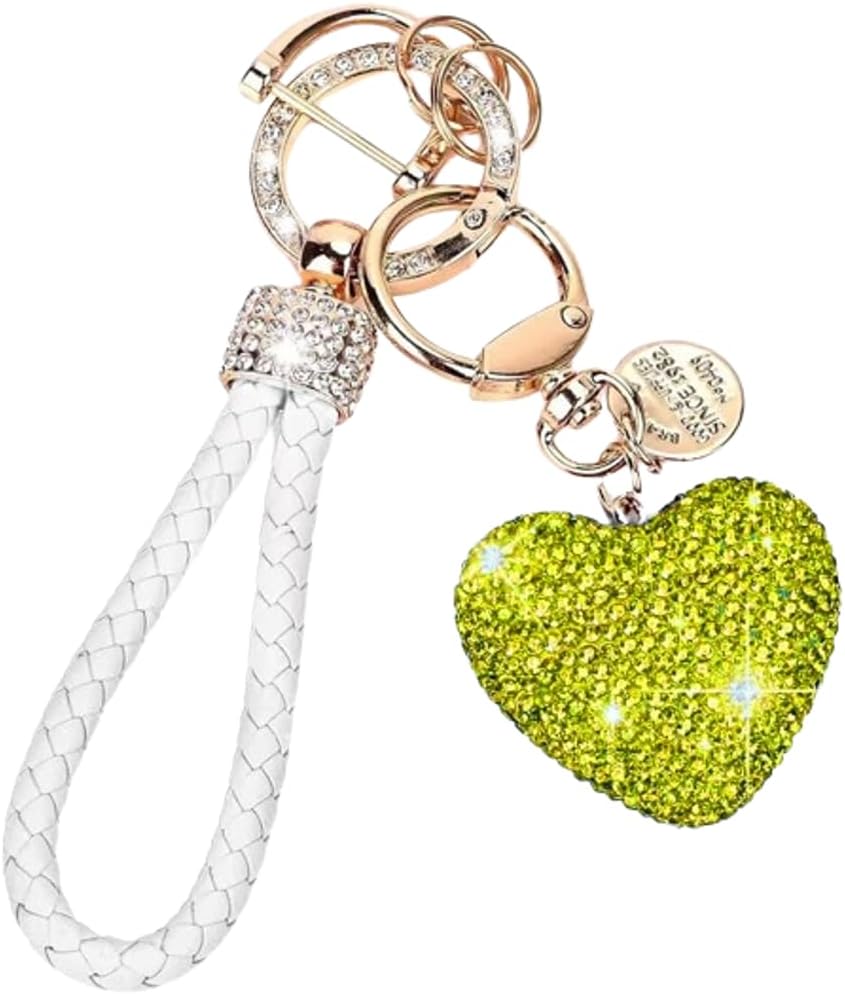 Cute Rhinestone Heart Keychain - Bling Crystal Keyring For Bag Charms, Kawaii Purse Accessory - View #6