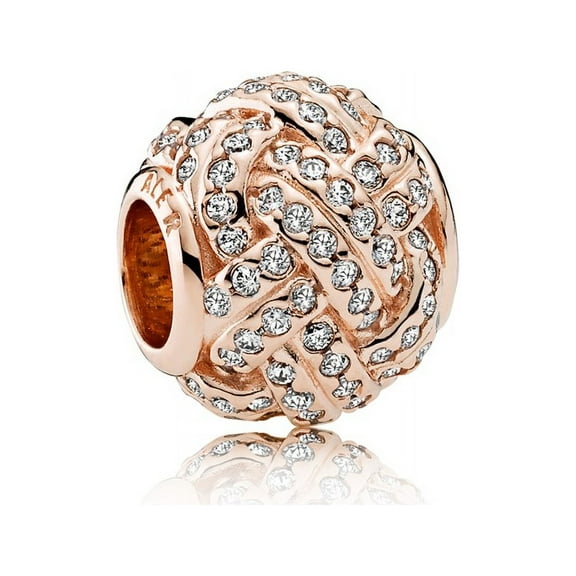 Sparkling Love Knot, Clear CZ Charm 781537CZ