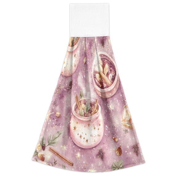 Sparkling Magic Pattern 2 Pack 14''x18'' Hand Towels Soft Coral Fleece Quick Dry Hook and Loop for Kitchen Bathroom