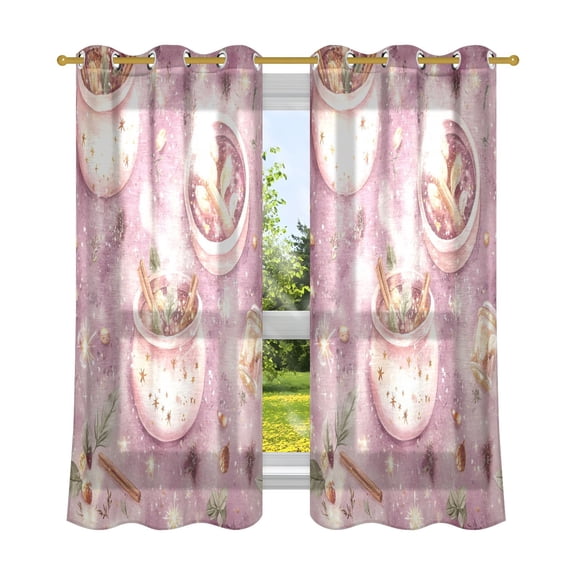Sparkling Magic Pattern Breathable Sheer Curtains 63x52in Soft Light Filtering, UV Protection and Thermal Insulation