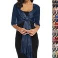 thumbnail image 1 of Sparkling Metallic Shawls and Wraps for Evening Party Wedding Formal Dresses Navy, 1 of 3